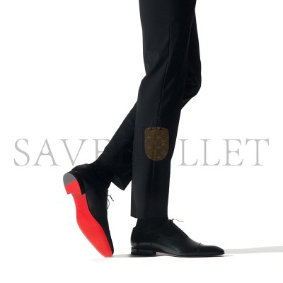 CHRISTIAN LOUBOUTIN GREGGOLACE UP SHOES PATINATED CALF LEATHER BLACK MEN 1150376BK01